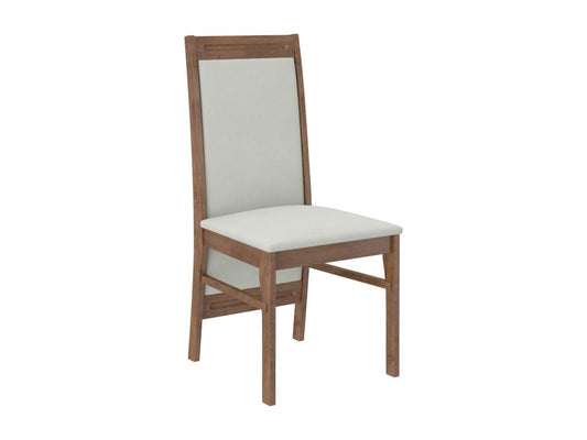 Brown wooden chair and Chezlova-Tissu fabric 27133 CQPM36524