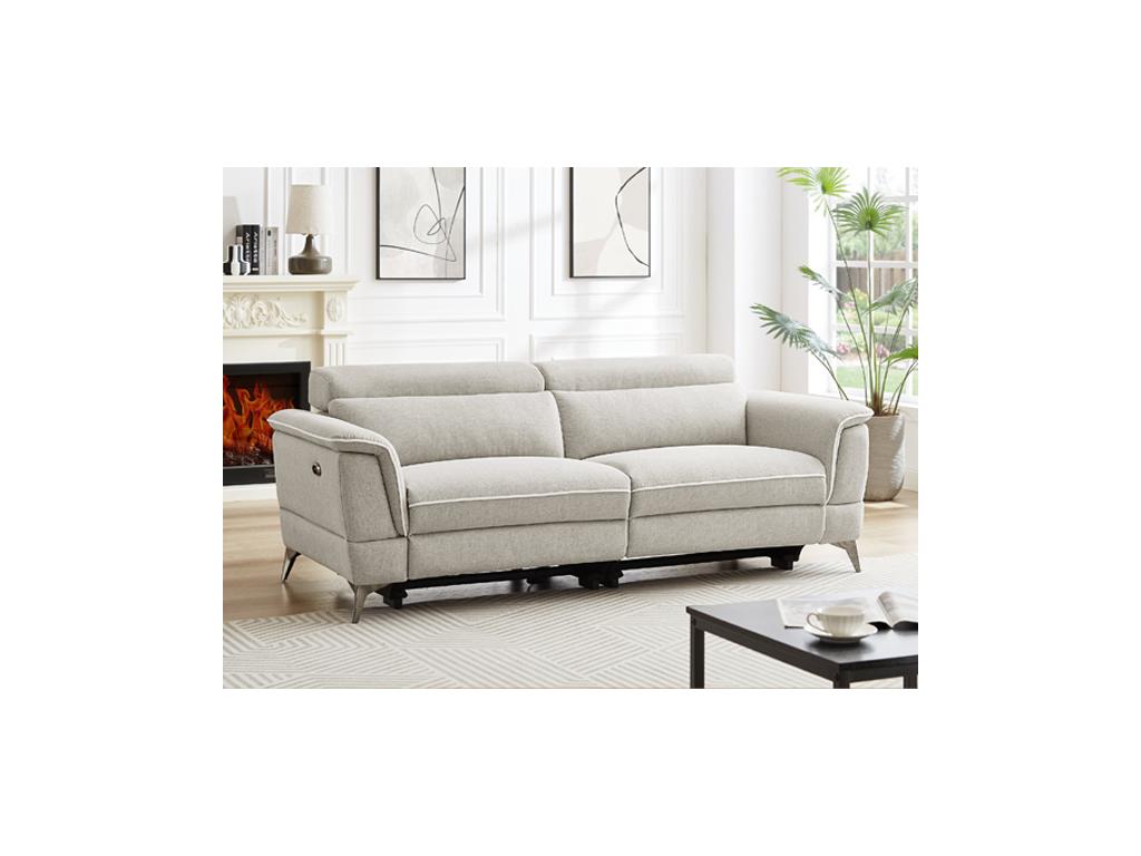 Chezlova 3-seater electric sofa in beige fabric Chezlova MUSN25445