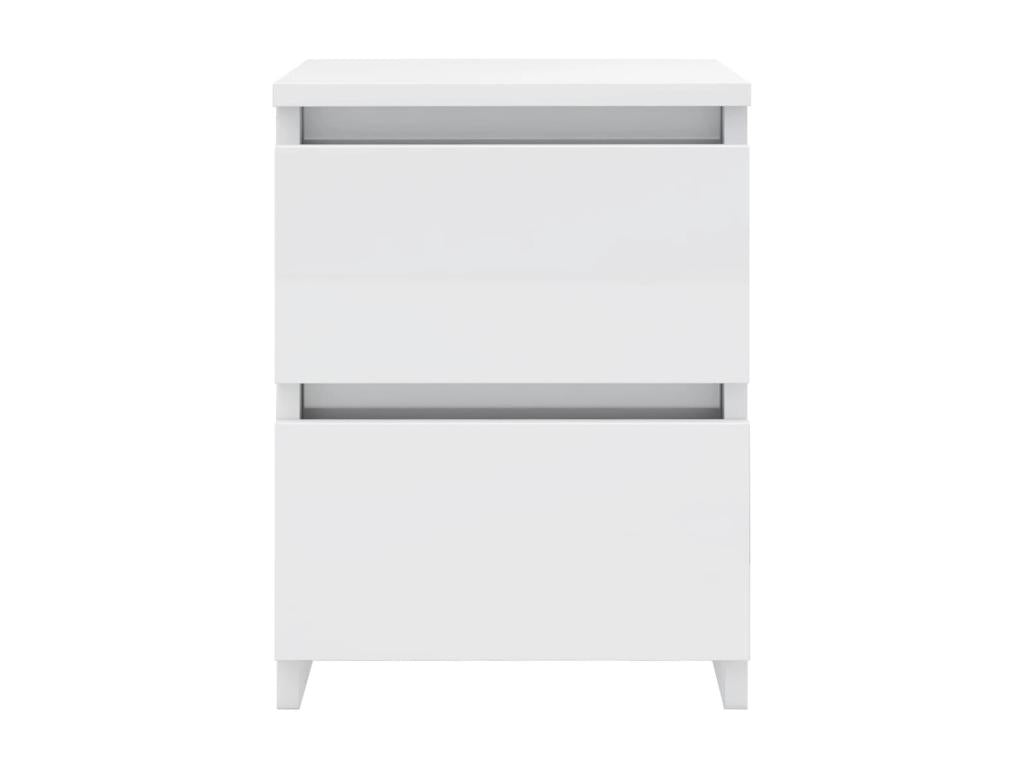 High-gloss white bedside table, 30x30x40 cm, engineered wood, UKEW32918