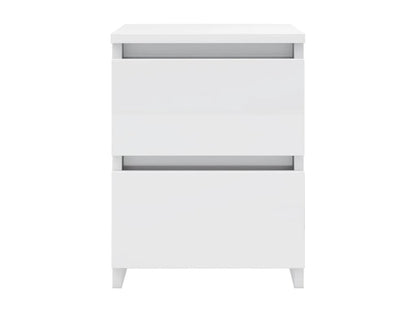 High-gloss white bedside table, 30x30x40 cm, engineered wood, UKEW32918