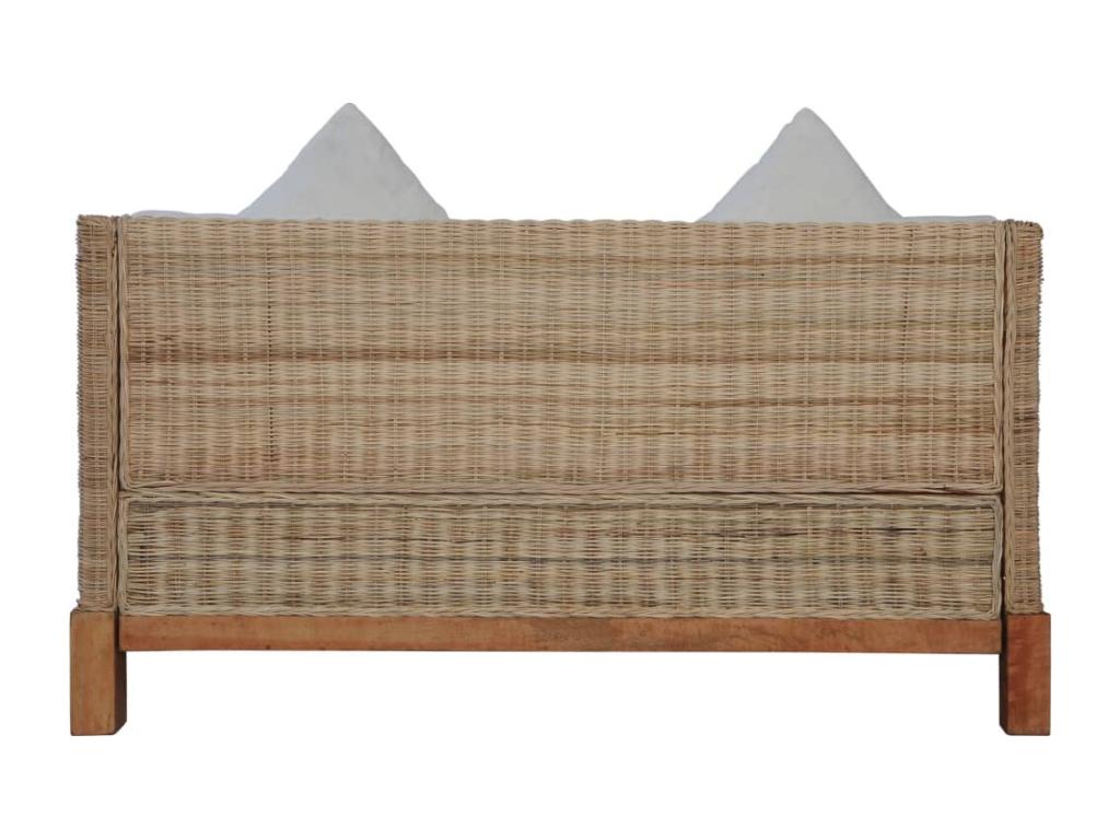2-seater sofa with cushions, natural rattan CQYL40389