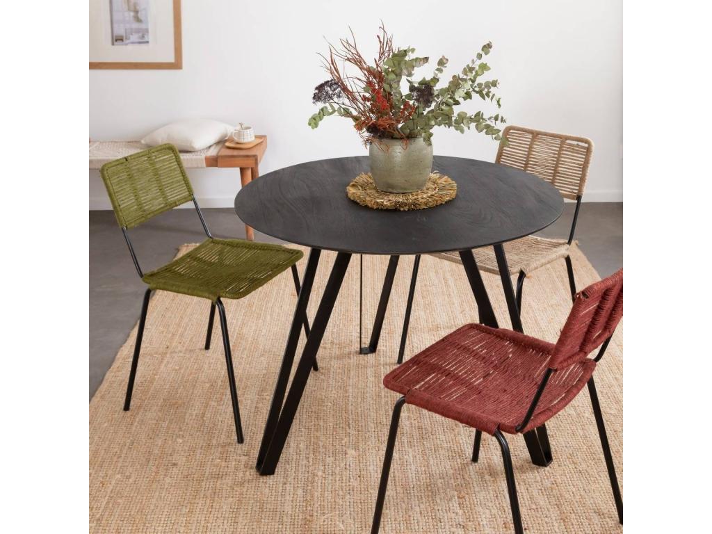 Chezlova JCTW63032 Mango Wood and Metal Dining Table