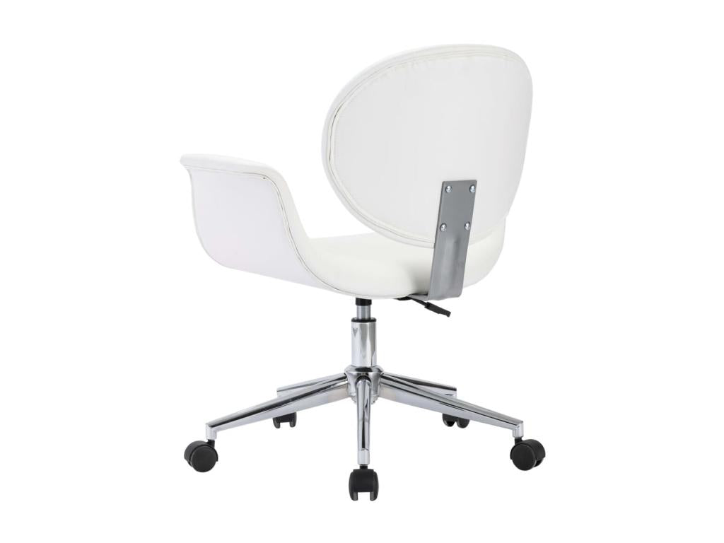 White Faux Leather Swivel Office Chair 2 AZNZ36224