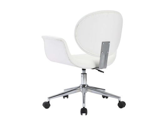 White Faux Leather Swivel Office Chair 2 AZNZ36224