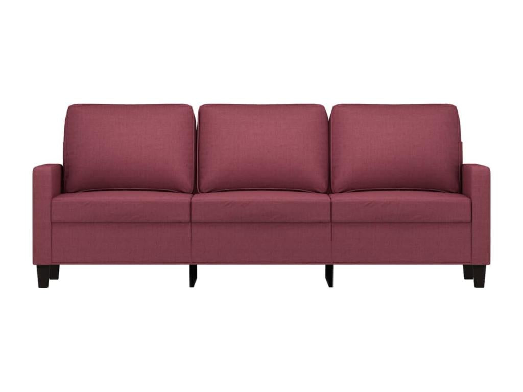 3-seater sofa, burgundy red, 180 cm, fabric RYJI75848
