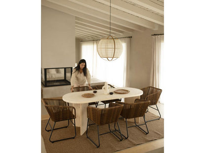 Natural fir wood dining table 200x75cm - Chezlova AEKM65730