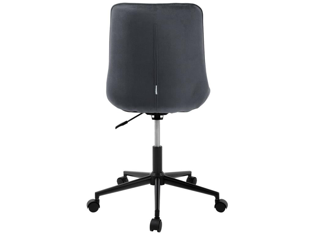 Chezlova office chair in grey with velvet upholstery and metal base Chezlova FLIE55148