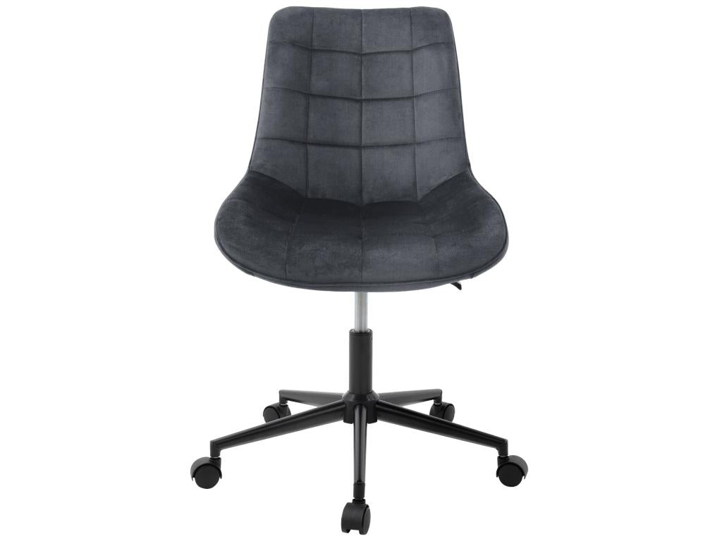 Chezlova office chair in grey with velvet upholstery and metal base Chezlova FLIE55148