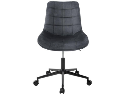 Chezlova office chair in grey with velvet upholstery and metal base Chezlova FLIE55148