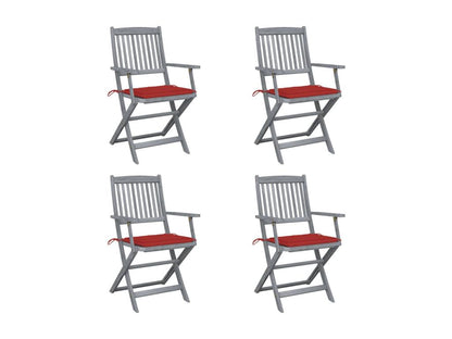 Artigeo 3 TYQW60041 Outdoor Folding Chairs, Set of 4 with Cushions, Wooden