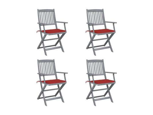Artigeo 3 TYQW60041 Outdoor Folding Chairs, Set of 4 with Cushions, Wooden