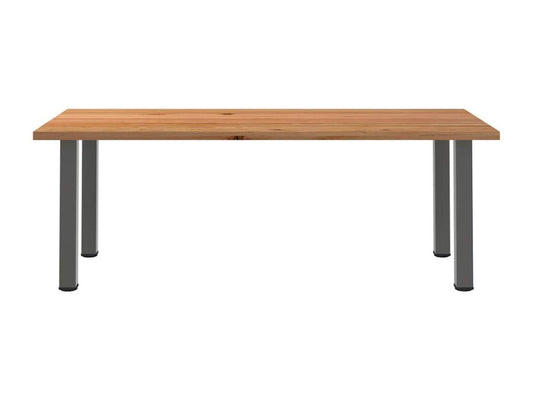 Light brown rectangular solid oak dining table WCIO29186