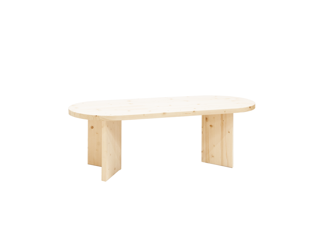 Natural fir wood dining table 200x75cm - Chezlova AEKM65730