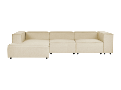 Modern Right-Hand Facing 3-Seater Modular Corner Sofa in Beige Linen Chezlova CUBO16827