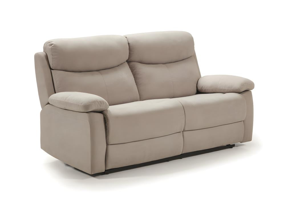 Chezlova 3-seater manual sofa in cream-colored fabric - W- 190 x D- 90 x H- 103 cm GEMZ35932