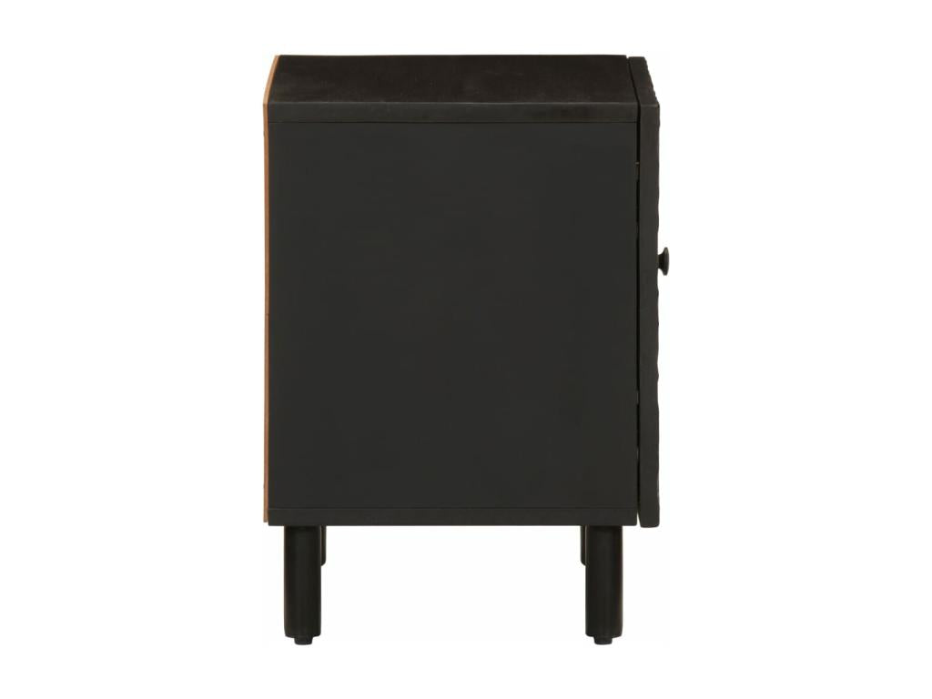 2-piece black bedside tables, 40x33x46 cm, solid mango wood XWZP88313