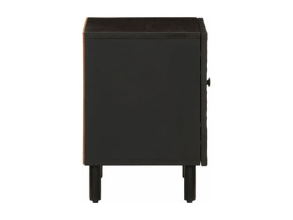 2-piece black bedside tables, 40x33x46 cm, solid mango wood XWZP88313