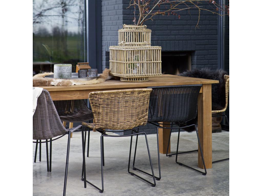 Chezlova - Set of 2 indoor/outdoor chairs in woven resin - Black AYRT31802