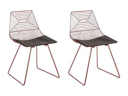Set of 2 BEATTY dining chairs, metal, rose gold, NZJW83546
