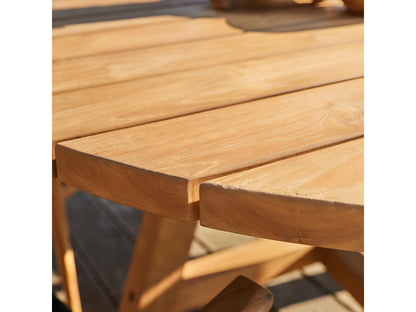 Round garden table in solid recycled teak, 6 seats, YXCE93767