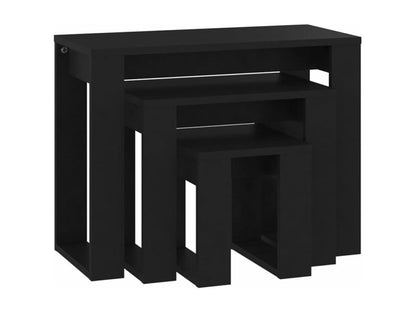 Nesting tables, 3 pieces, Black Engineered Wood JBHB35829