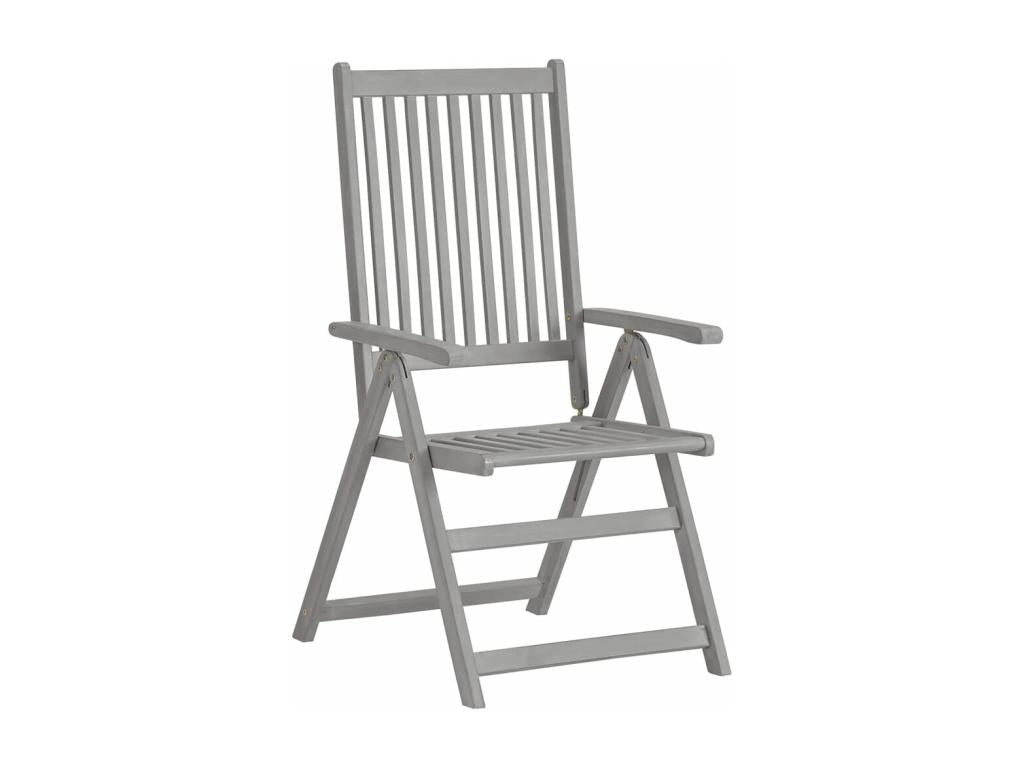 Artigeo LFXO60619 3-Piece Reclining Garden Chairs, Grey Solid Wood