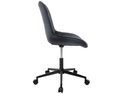 Chezlova office chair in grey with velvet upholstery and metal base Chezlova FLIE55148