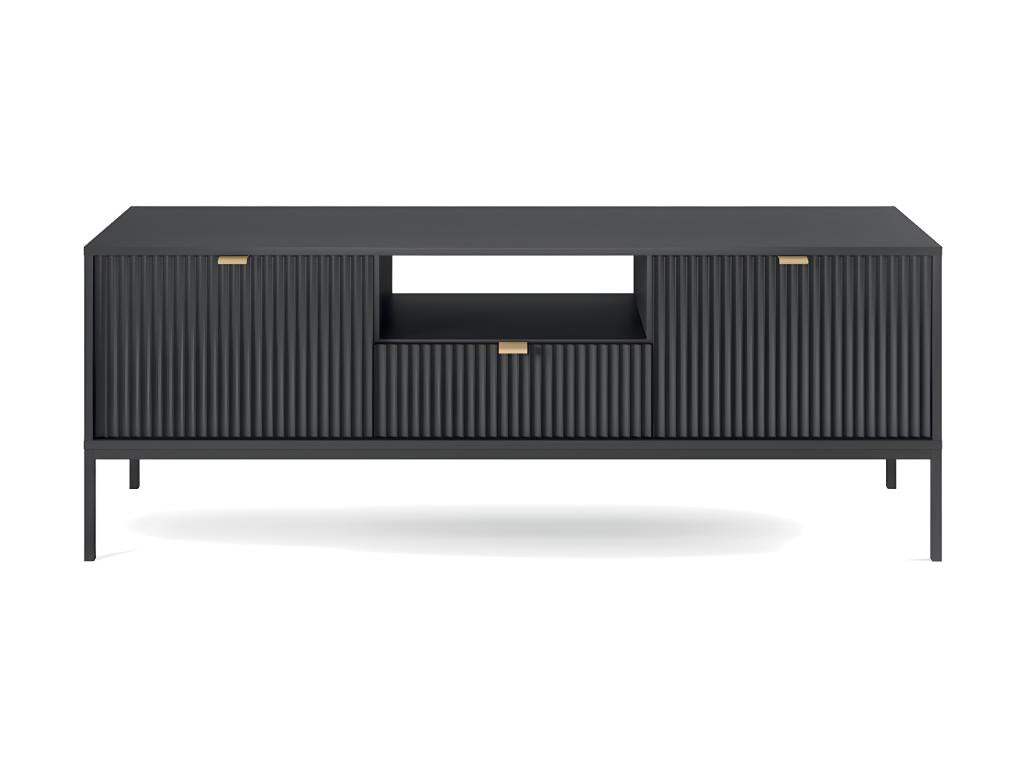 Chezlova TV stand with 2 doors and 1 drawer, 154 cm, Black VNAX58665