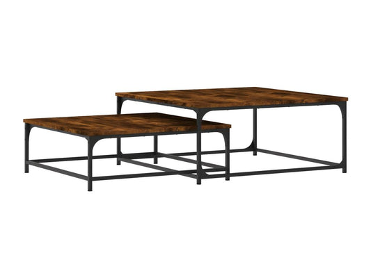 Nesting coffee tables, 2 pcs, smoked oak, engineered wood LHWO66975