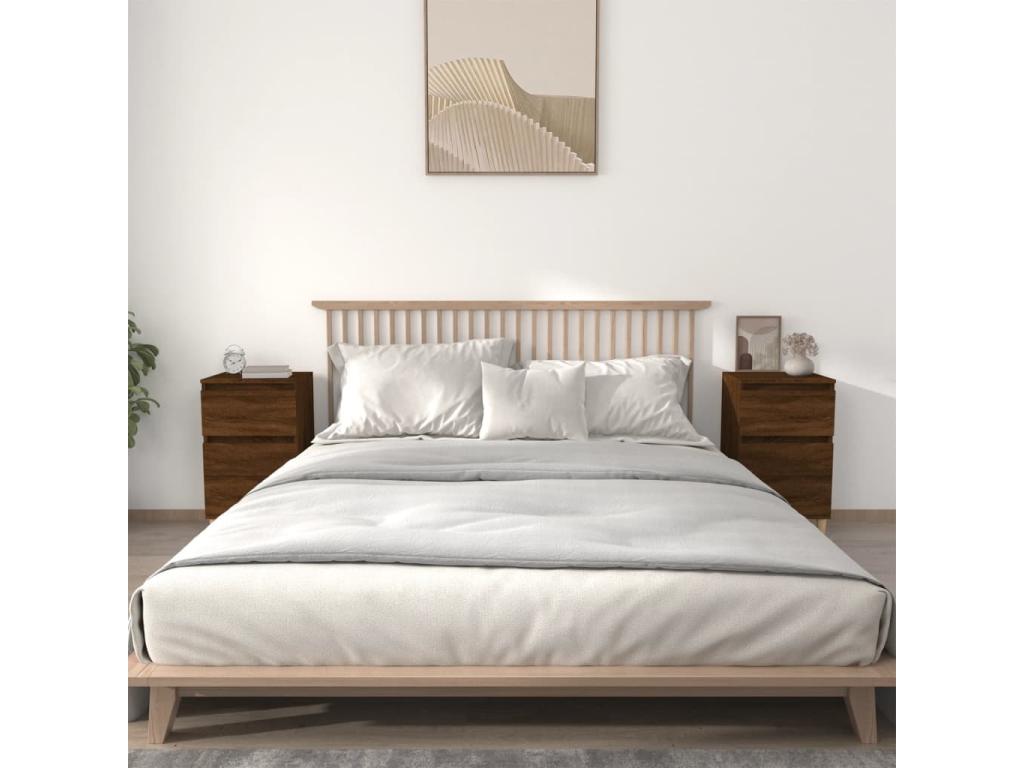 Bedside tables, 2 pcs, brown oak, 40x35x70 cm, FRCR41525